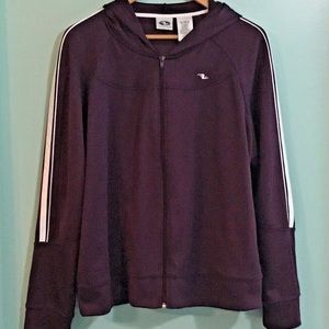 Athletic Works Activewear Hoodie Womens Size XL Plum Long Sleeve Track Jacket